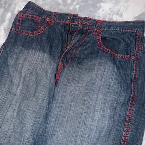 Vintage Style Beyond the Rim Men’s Denim Jean Shorts Size 36 Red Stitching